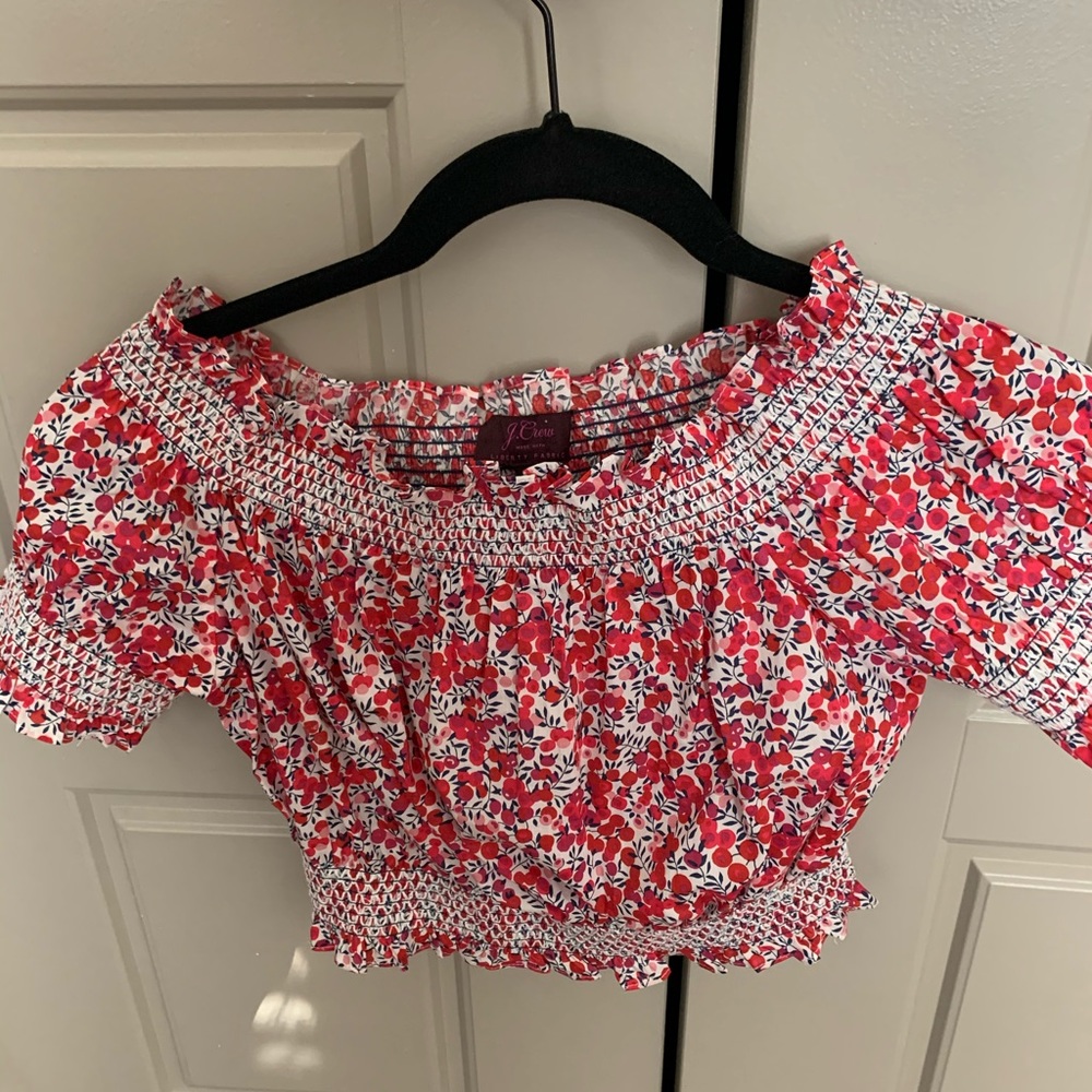 Jcrew liberty floral crop top